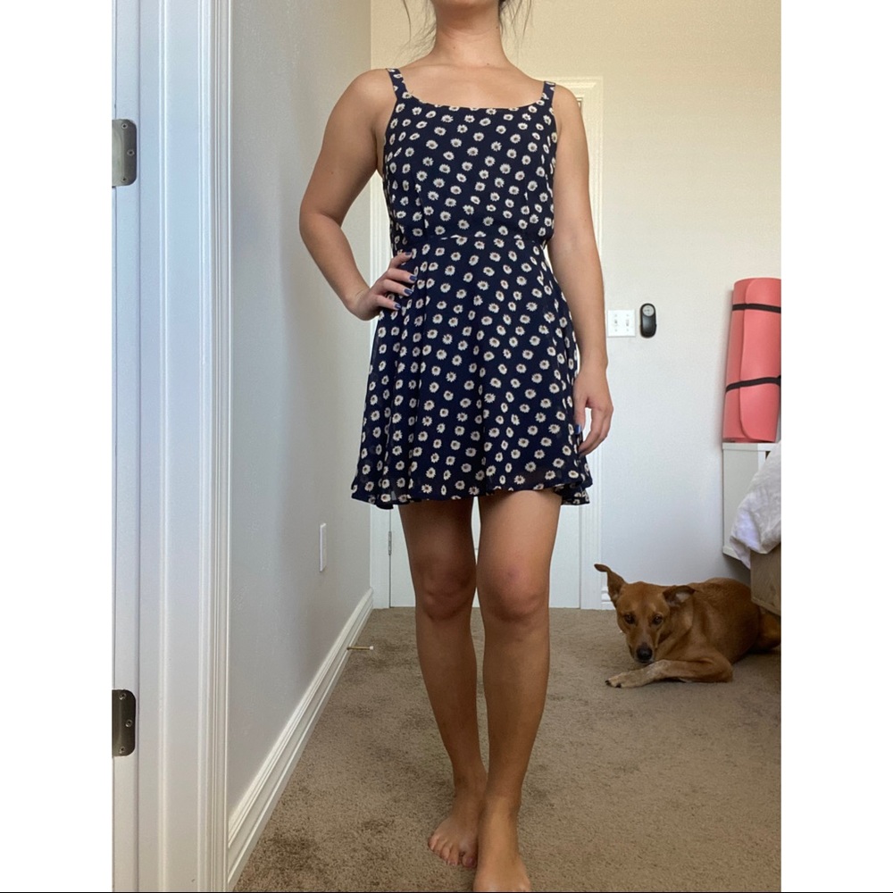 Lucca Couture navy with daisy flowers dress (small)